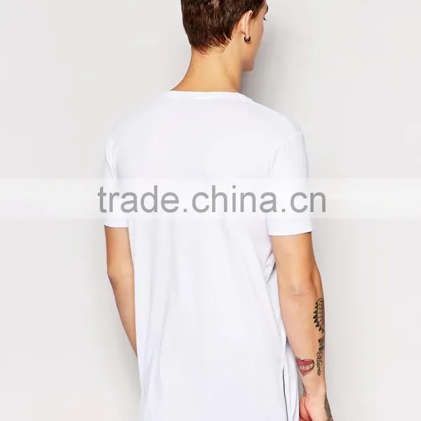 Longline T-Shirt With Landscape Photographic and Side Zips photo-2