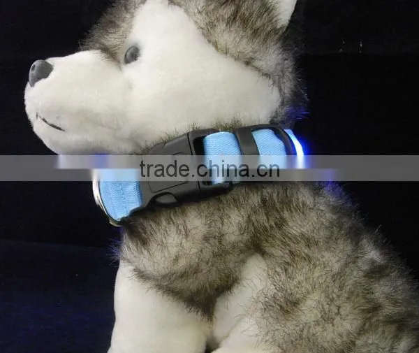 Pure Color Double Side Exposure Flat Optical Fibre Led Pet Dog Collar photo-6