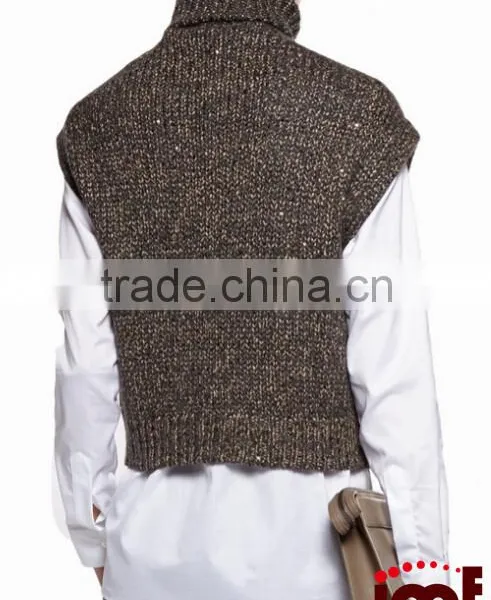 Women Cashmere Turtle Neck Short Sleeve Sweater photo-3