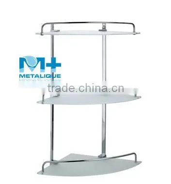 Triple Tier Bathroom Corner Shelf Corner Glass Bracket Coner Shelves Shower Caddy MK-011