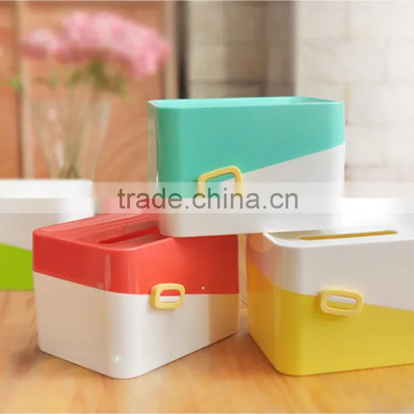 Eco-friendly Mini Plastic Decorate Square Tissue Box photo-3