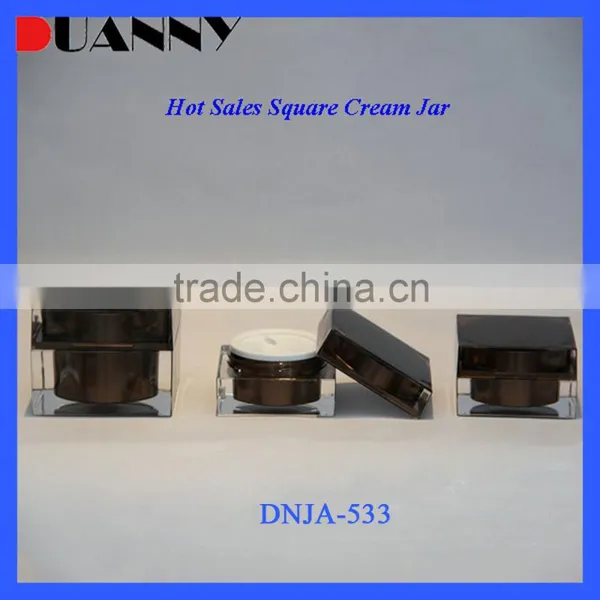 Hot Sale Customized Square Columnar 15ML 30ML 50ML Acrylic Plastic Empty Skin Care Cosmetic Jar photo-2