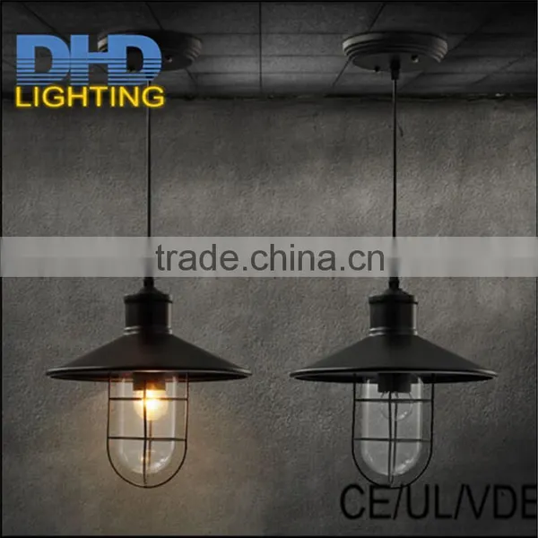 LOFT Lamp Vintage Pendant Light LED Light Balck Iron Metal Cage Lampshade Warehouse Style Lighting Light Fixture