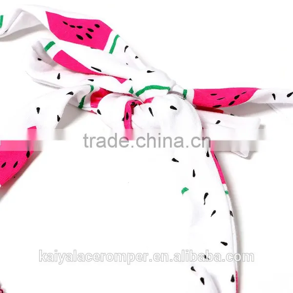 2016 Hot Sale Baby Ruffle Watermelon Printed Romper Backless Girls Fashion Breathable Romper photo-4