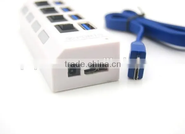 Computer 4 Ports 3.0 High Speed USB Hub With Swith Button photo-2