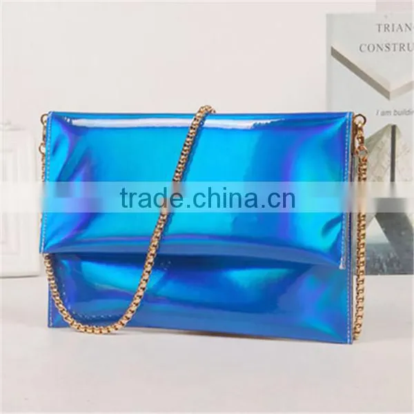 Fashionable Simple Style Ladies Lightening Patent pu Shoulder Bag photo-3