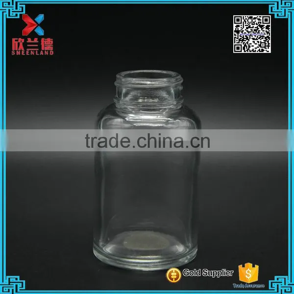 Medicinal Use Round Transparent Glass Pill Bottle 100ml photo-3