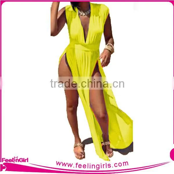 NO MOQ Breathable Front Opening Sexy Long Maxi Dress Quality Choice photo-2