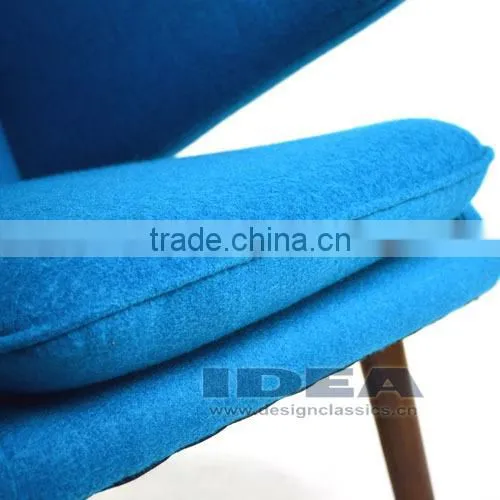 Replica Hans J Wegner Papa Bear Chair - Dark Blue Fabric photo-6