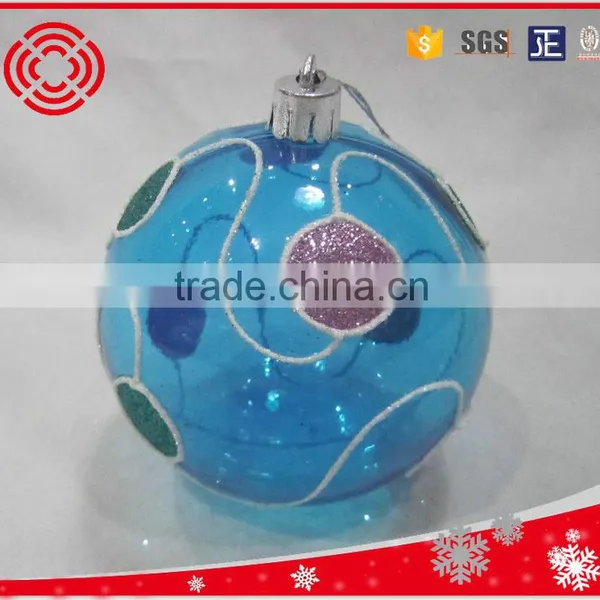 Promotional Lake Blue Transparent Plastic Christmas Ball for Tree Decoratrion photo-6