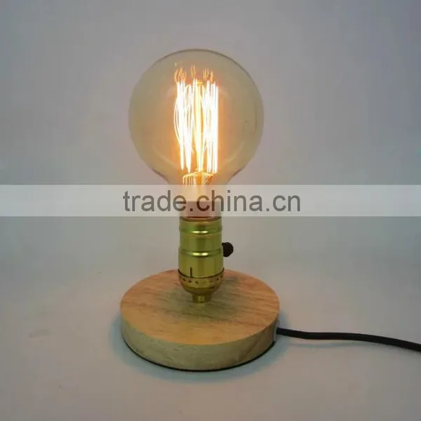 Wooden Table Light With Fabric Plug Cord photo-3