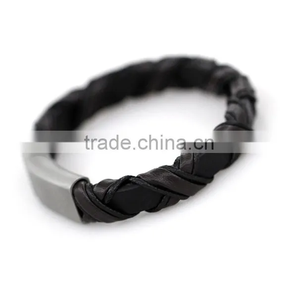 Magnet Clasp Bracelet Bead Stainless Steel Handmade Leather Bracelet photo-4