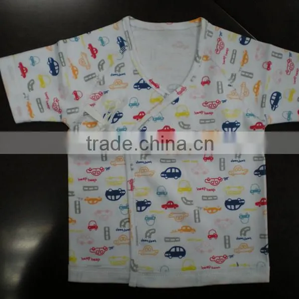 2016 High Quality Pure Cotton Interlock Kimono Shirts for New Born Baby photo-2