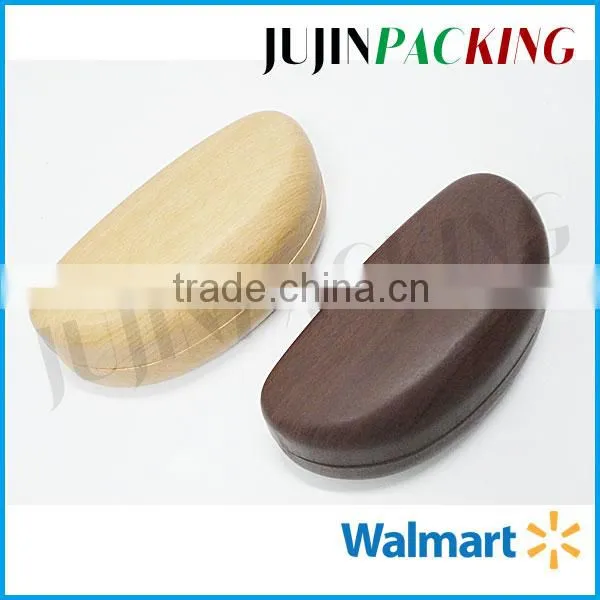 Grained Leather Hard Shell Wooden Sunglasses Case