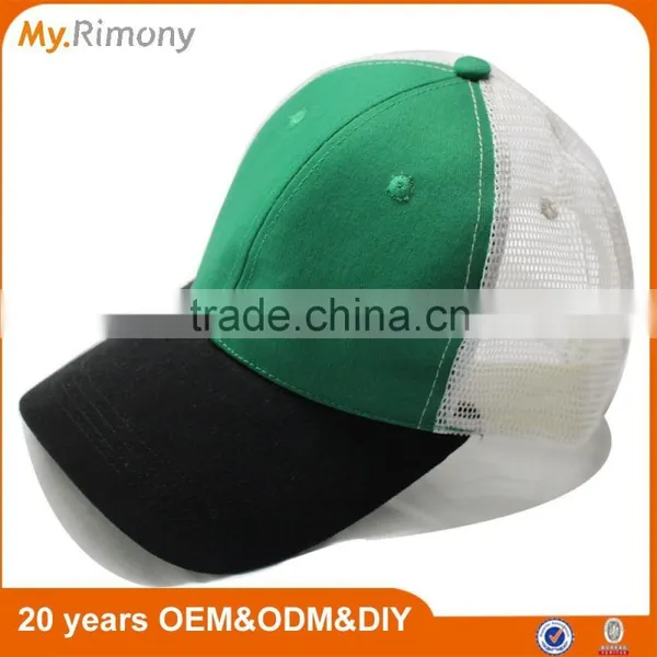 Black Visor 6 Panel Hat Summer Mesh Trucker Cap With Custom Brand