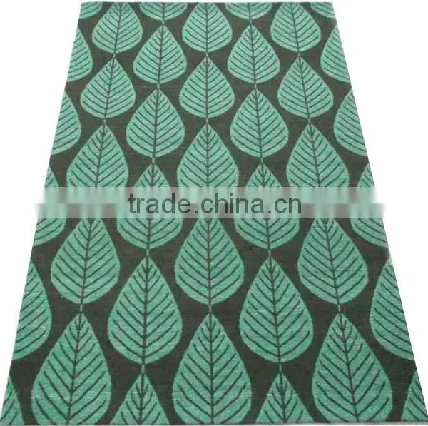 Jaquard Flat Weave Art Silk Rug With Canvas Backing
