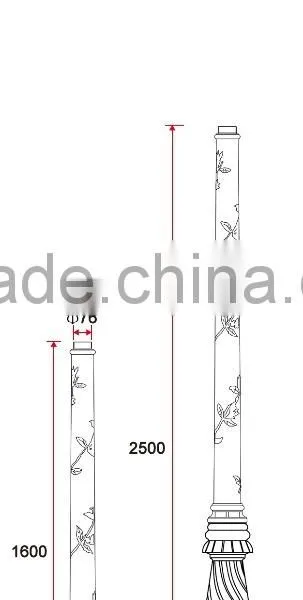 B003-1 Outdoor Square Light Decorative Aluminum Material Street Lamp Pole photo-2
