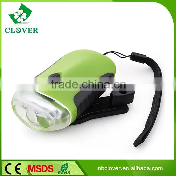 Hand Crank Dynamo Torch 3 Led Plastic Soalr Flashlight photo-4