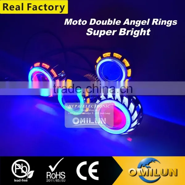 Factory Direct Double Angel Lamp Lens With Motorcycle Headlight/12 Warranty Months Quality Choice photo-4