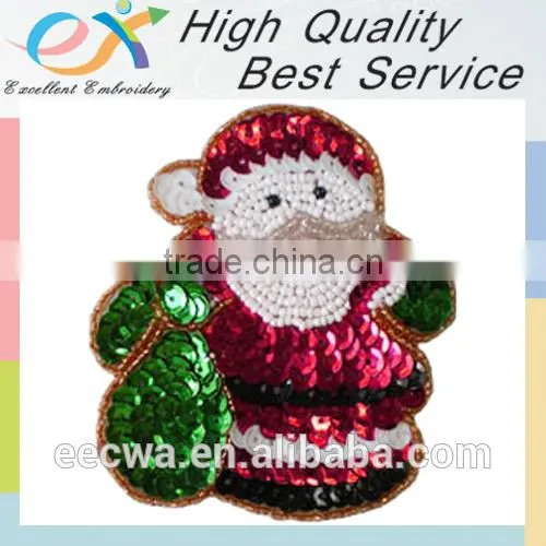 Custom Iron-on Embroidery Sequins Christmas Father