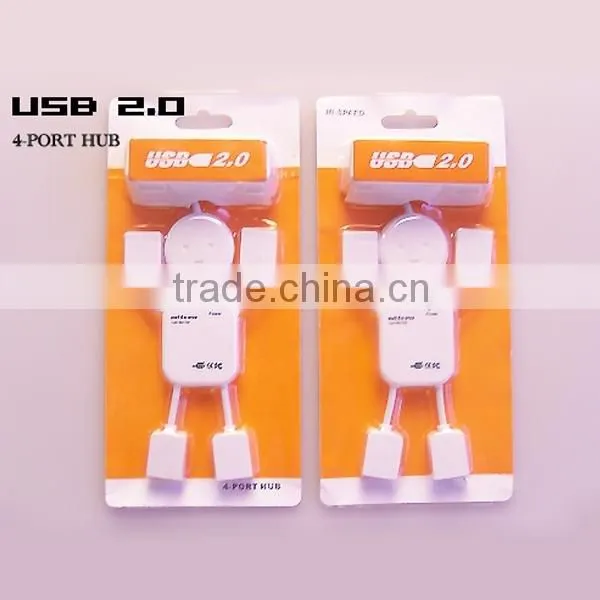 Small USB Four Port HUB USB2.0 USB Extension Splitter Dragging Quarters Line For Car Household Free Shipping