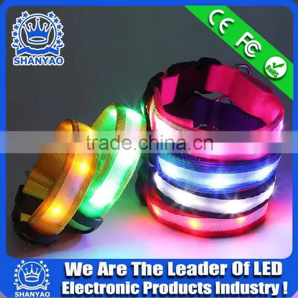 Blue Mini LED Light Leather LED Dog Collar Bulk photo-6