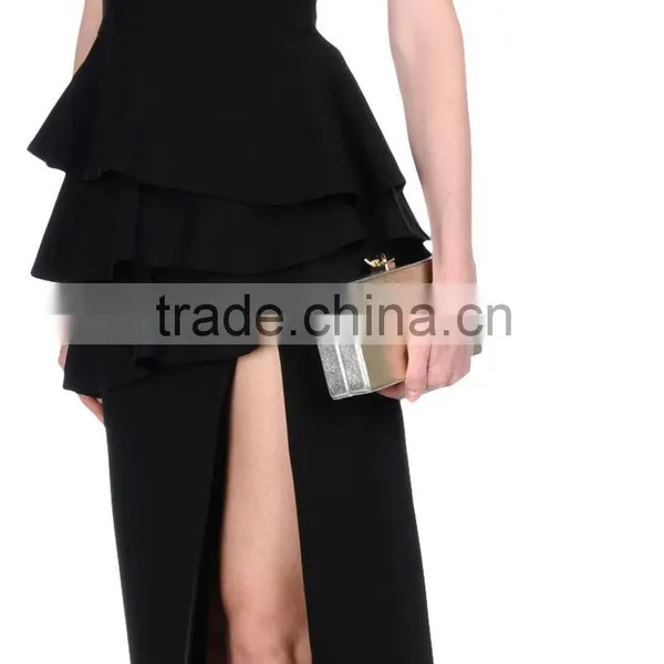 Plain Black Pleated Skirt Backless Braces Skirt Evening Dress photo-3