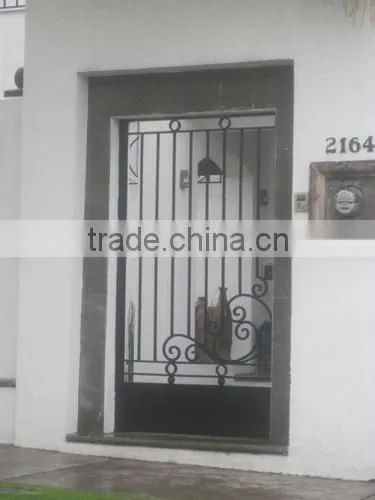 China Wholesale Wrought Iron Walk Gate, Forged Double Arched Iron Driveway Gate photo-3