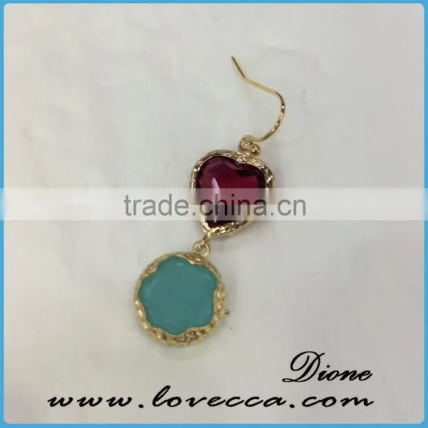 Customized Wholesale Fashion Glass Stones Earrings Stud Gold Plating Jewelry photo-5