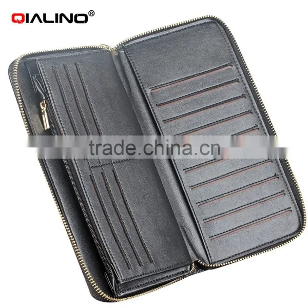 QIALINO RFID Blocking Wallet Genuine Leather Wallet With Lock Handbag photo-3