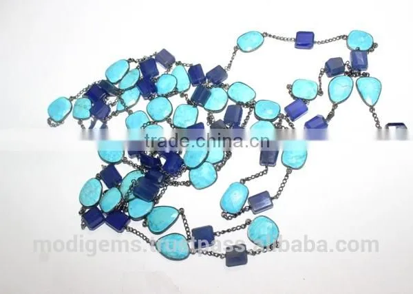 Blue Chalcedony Nuggets With Turquoise Fancy photo-3
