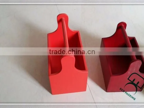 Natural Wholesale Finished Handcrafted Customized Wooden Beer Carrier photo-2
