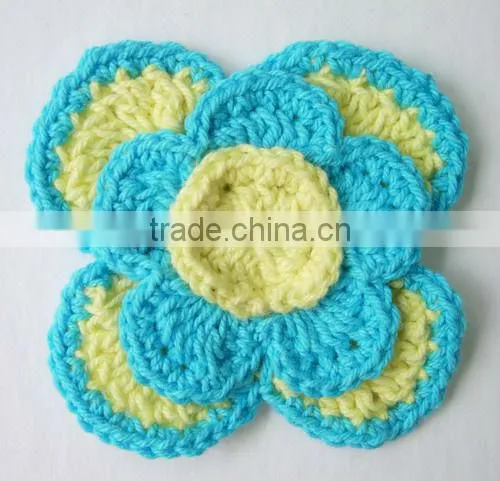 Baby Crochet Flower/hand Crochet Flower/hot Sell Crochet Flower for Baby Hats photo-2