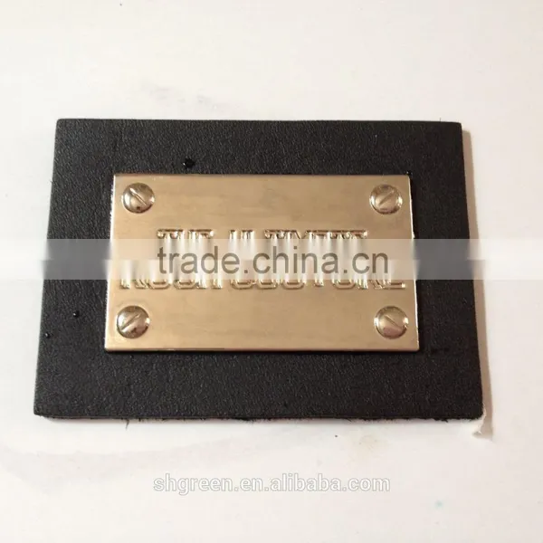 Metal Plate Overcoat Leather Label With Color Varnish photo-6