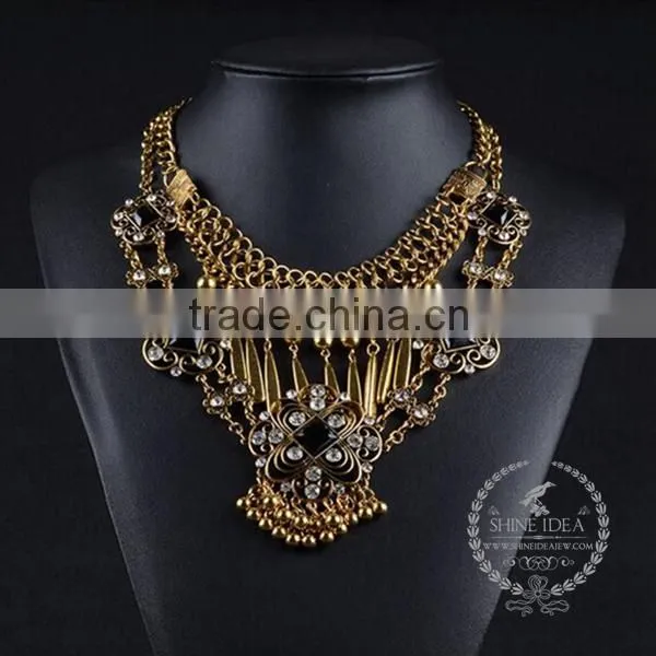 High Quality Crystal Chunky Statement Necklace Tin Alloy Fashion Women Pendant Necklace 6390077 photo-2