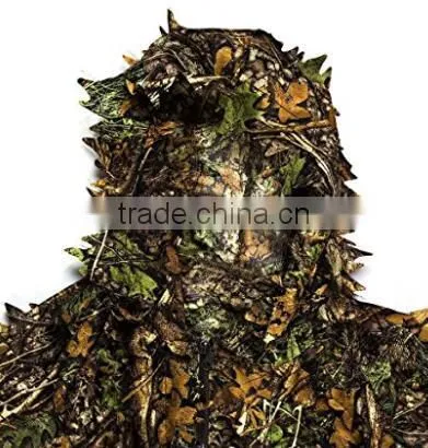 Woodland Camo Ghillie Suit 3D Camouflage Jungle Hunting Clothing Set photo-5