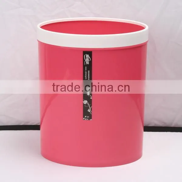 Plastic Double Color Big Semi-Round Trash Can Dustbin 12L photo-4
