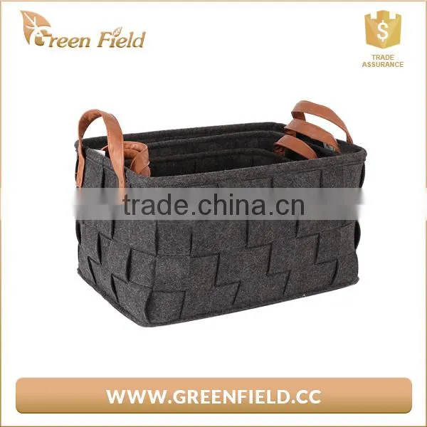 New Woven Storage Sets Handmade Felt Rectangular Woven Storage Basket photo-2
