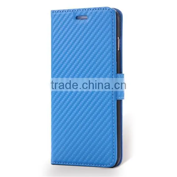 High Quality Carbon Fiber Pattern Wallet Flip Stand Leather Mobile Phone Case For IPhone 6S photo-3