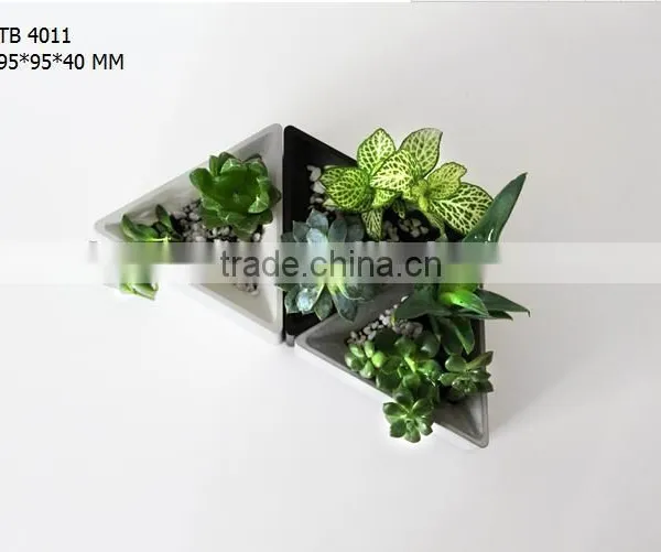 Architectural Decor Triangle Planter Pot Concrete Succulent Holder photo-5