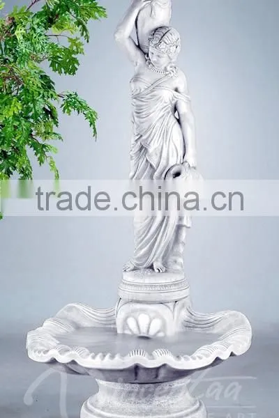 Western Style Garden Decoration Stone Product Marble Women Fountain Statue photo-3