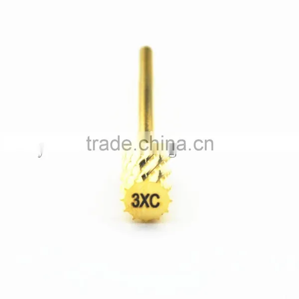 XXX Course Total Length 40MM Shank Diameter Barrel Ball Golden Carbide Burr for Nail HUAXING JIANGYIN photo-4