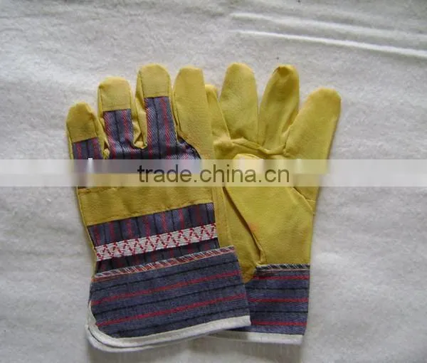 Yellow PVC Imitation Leather Working Gloves