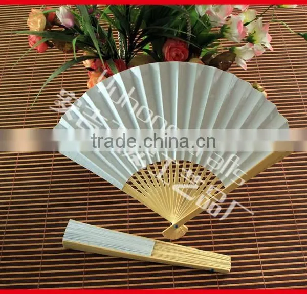 Popular Double Sides Paper Bamboo Hand Fan photo-3