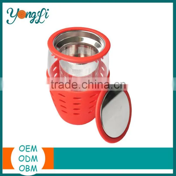 Wholesale Wine Tea Beer Color Cup Silicone Cover With Round Bottom Drink Coffee Glass Cup photo-3