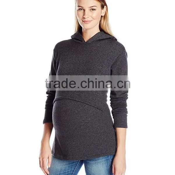 Maternity Apparel Delivery Blouse Fashionable Top Quality Nursing Fleece Cotton Heavyweight Maternity Hoodie 5xl photo-2