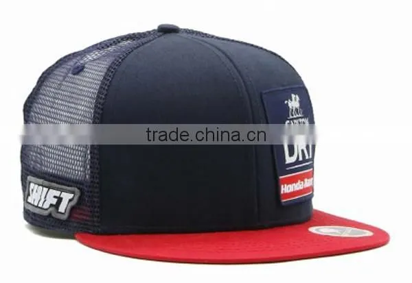 Racing Red Flat Brim Snapbacks Wholesale Mesh Hats photo-5