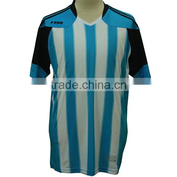 High-quality Classic Blue and White Soccer Uniforms photo-2