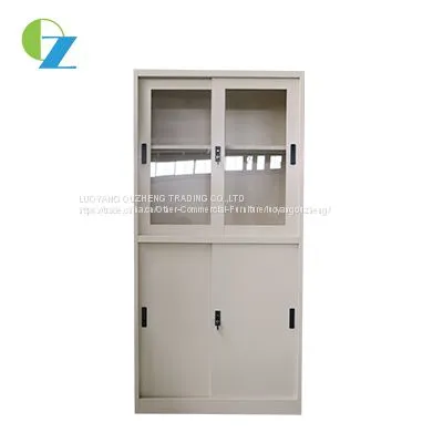 Hot Selling Metal & Glass Sliding Door Steel Cupboard photo-3