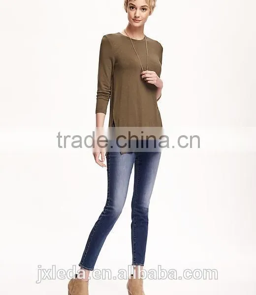 Fashion Relaxed Long and Lean Tunic Oversize Jersey Tee for Women photo-3